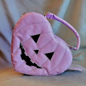 Heart-Shaped Purple Halloween Bag
